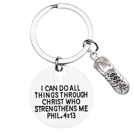 Runner Keychain, I Can Do All Things Through Christ Who Strengthens Me