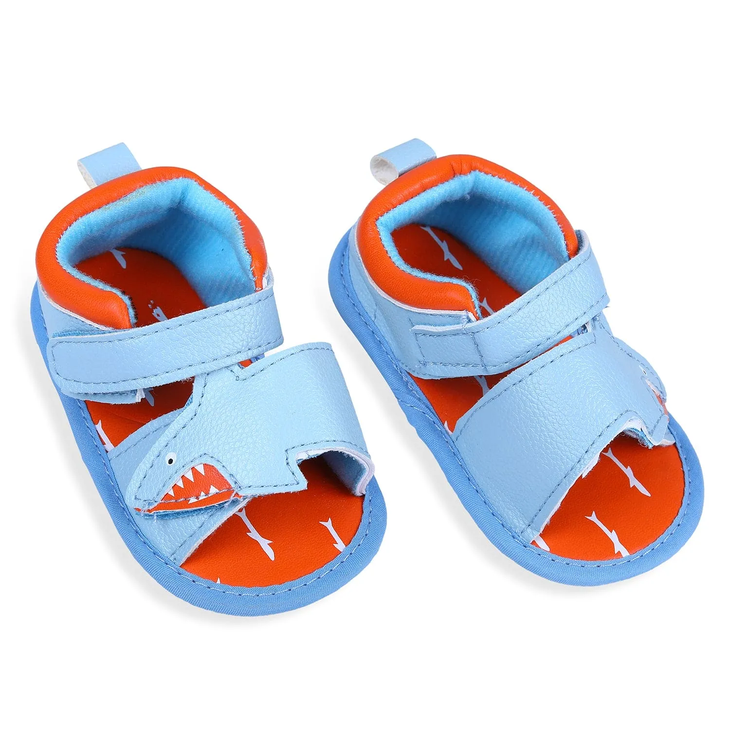 Shark Anti-Slip PU Leather Sole Sandals - Blue