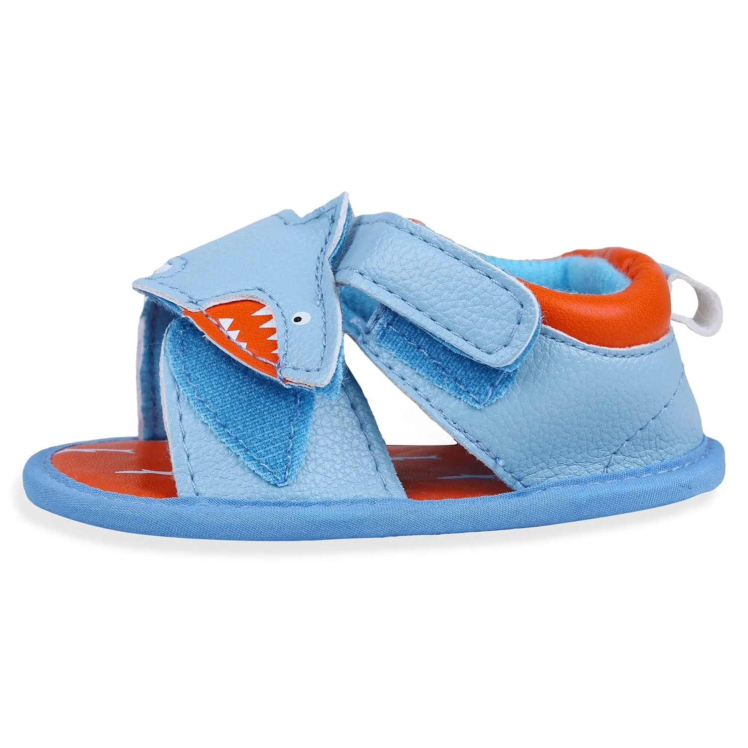 Shark Anti-Slip PU Leather Sole Sandals - Blue