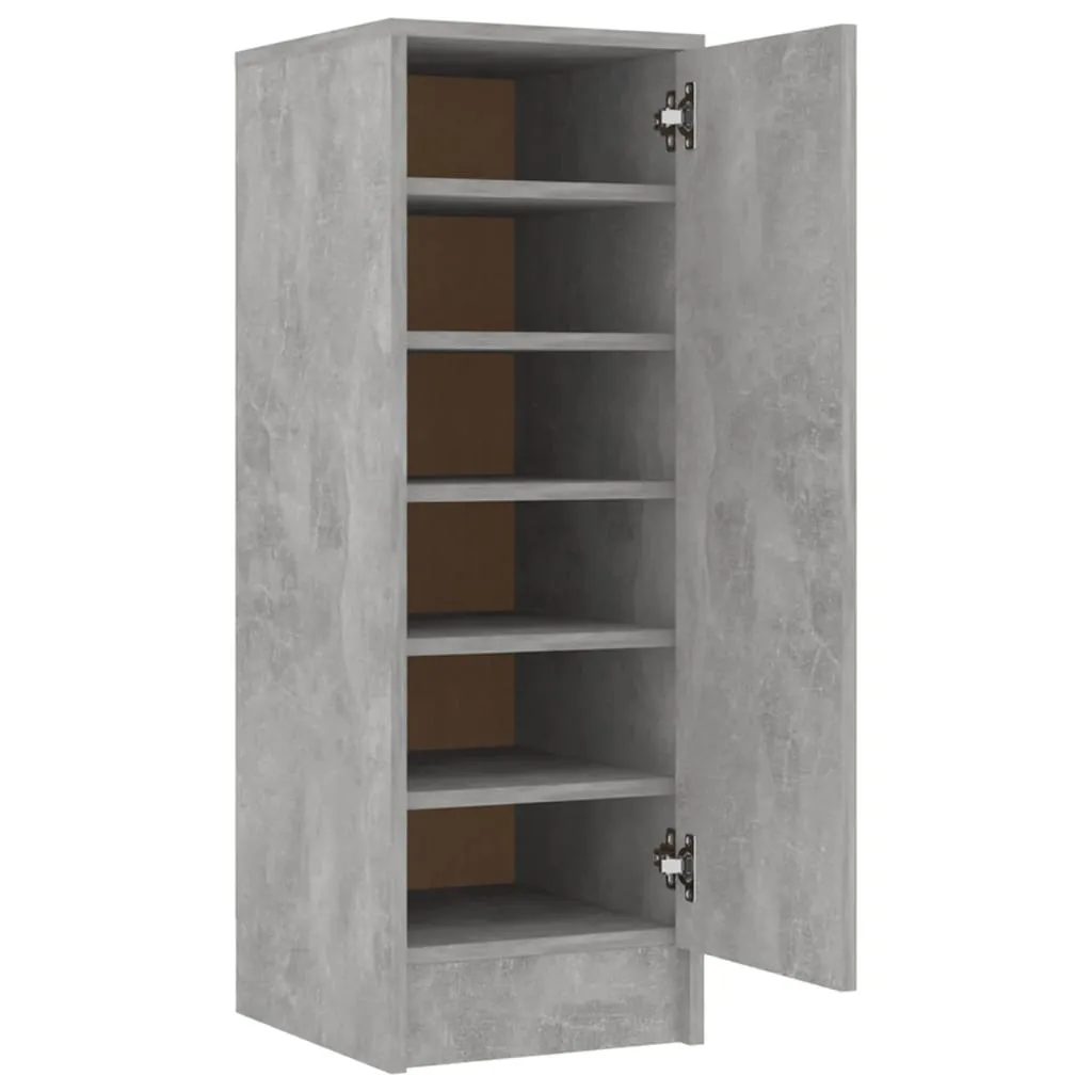 Shoe Cabinet Concrete Grey 32x35x92 cm Engineered Wood