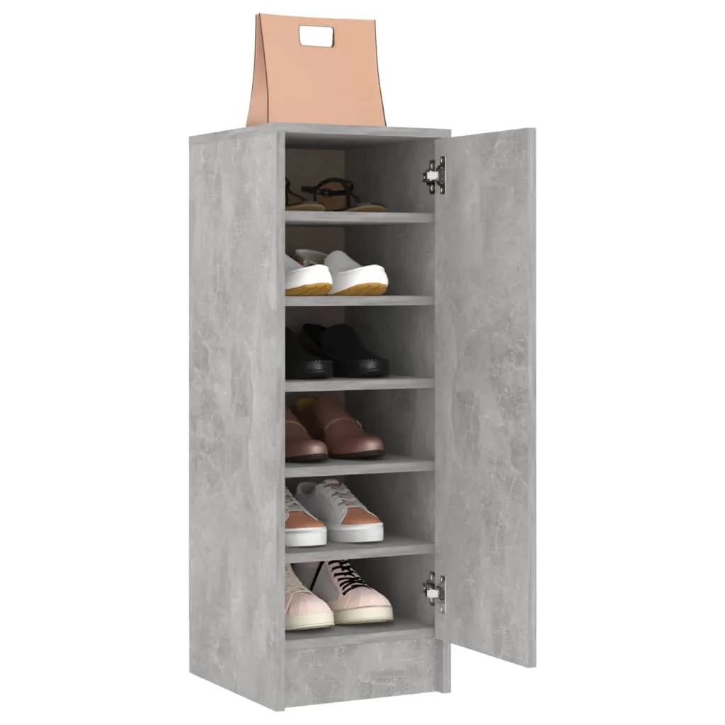 Shoe Cabinet Concrete Grey 32x35x92 cm Engineered Wood