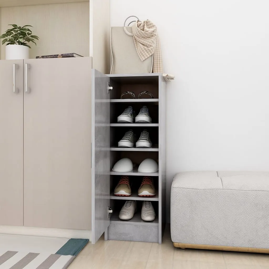 Shoe Cabinet Concrete Grey 32x35x92 cm Engineered Wood