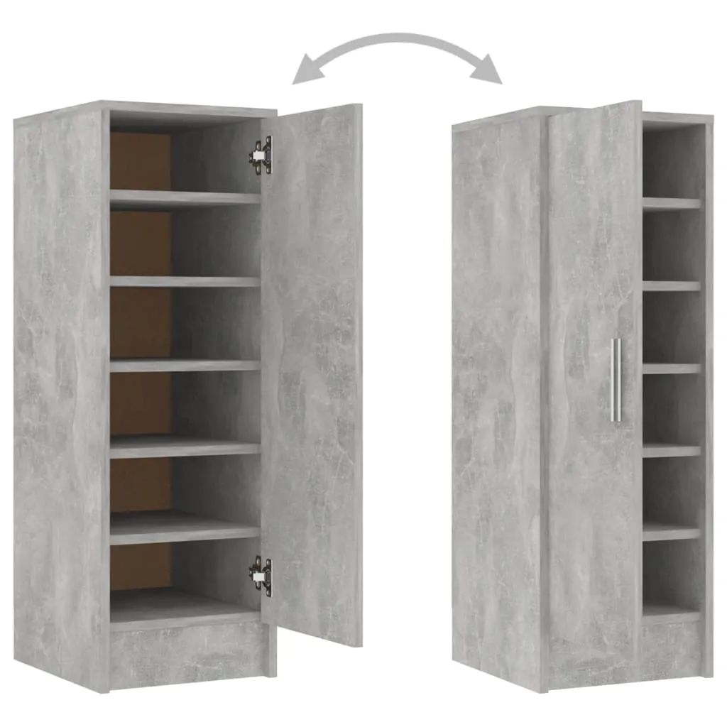 Shoe Cabinet Concrete Grey 32x35x92 cm Engineered Wood