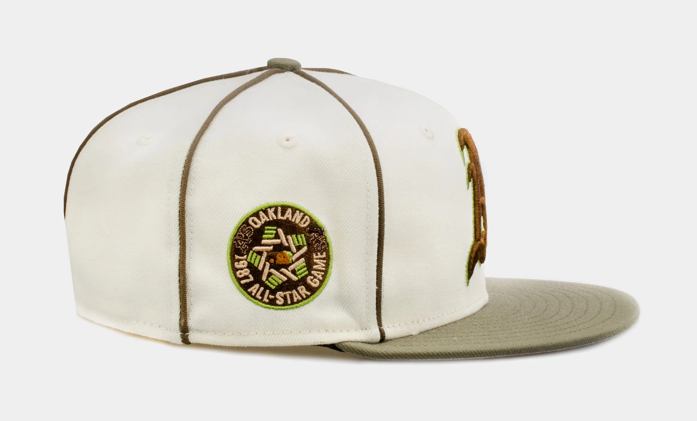 Shoe Palace Exclusive Green Chrome Oakland A's 59Fifty Mens Fitted Hat (Green/Beige)