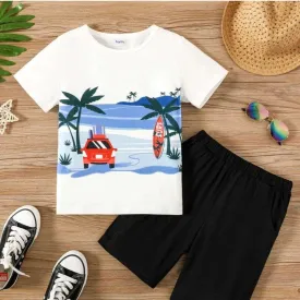 Tropical T-shirt and Shorts Set - Kids Boy (2Pcs)