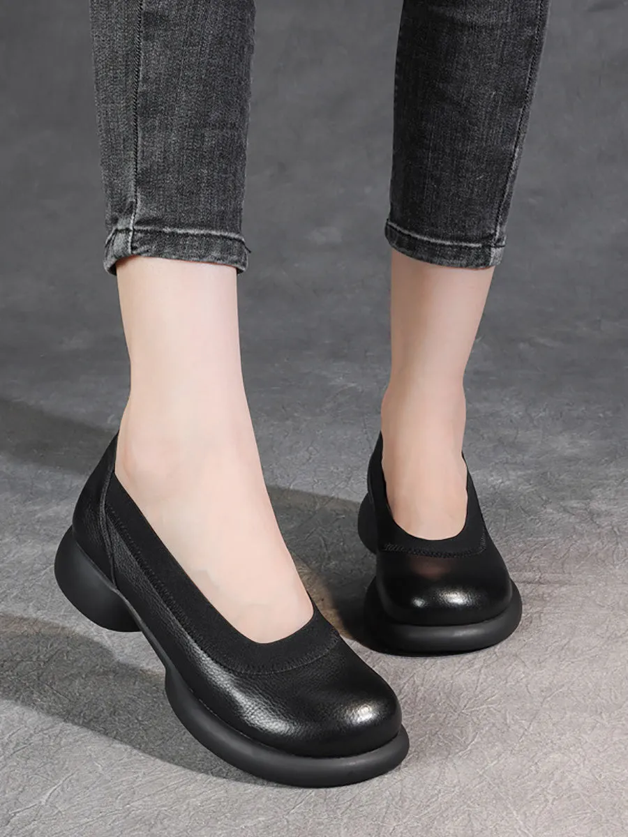 Women Casual Summer Genuine Leather Low Heel Shoes