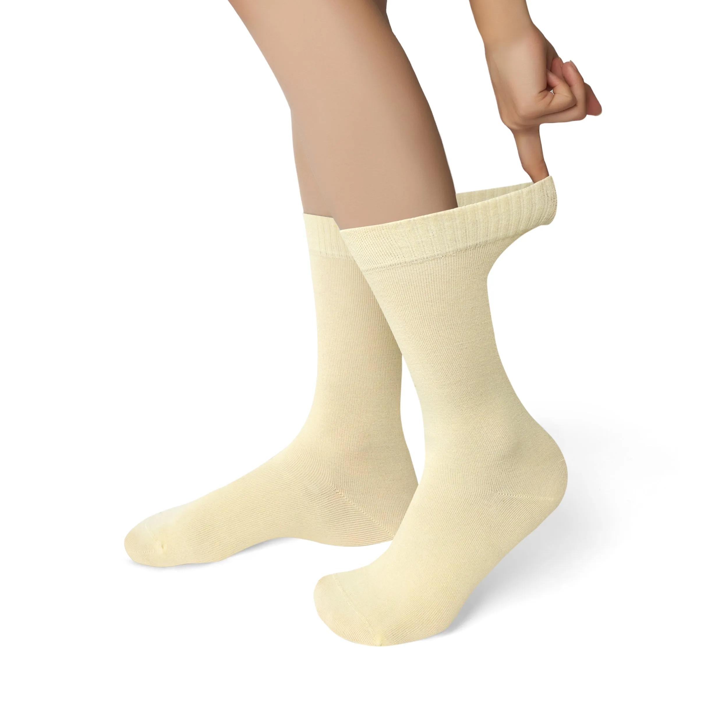 Womens Bamboo Dress Socks | Mid-Calf Crew Length | 6 Pack