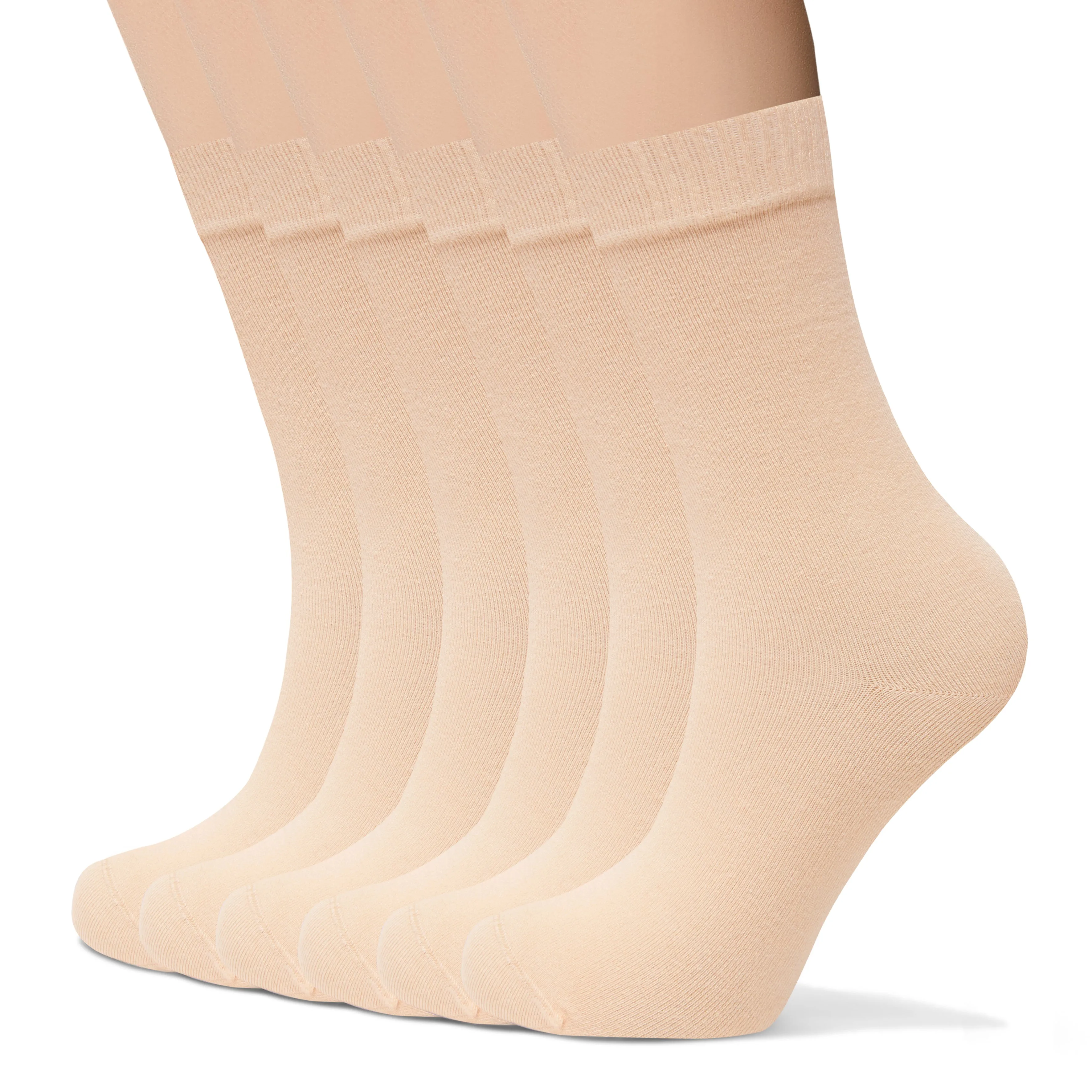 Womens Bamboo Dress Socks | Mid-Calf Crew Length | 6 Pack