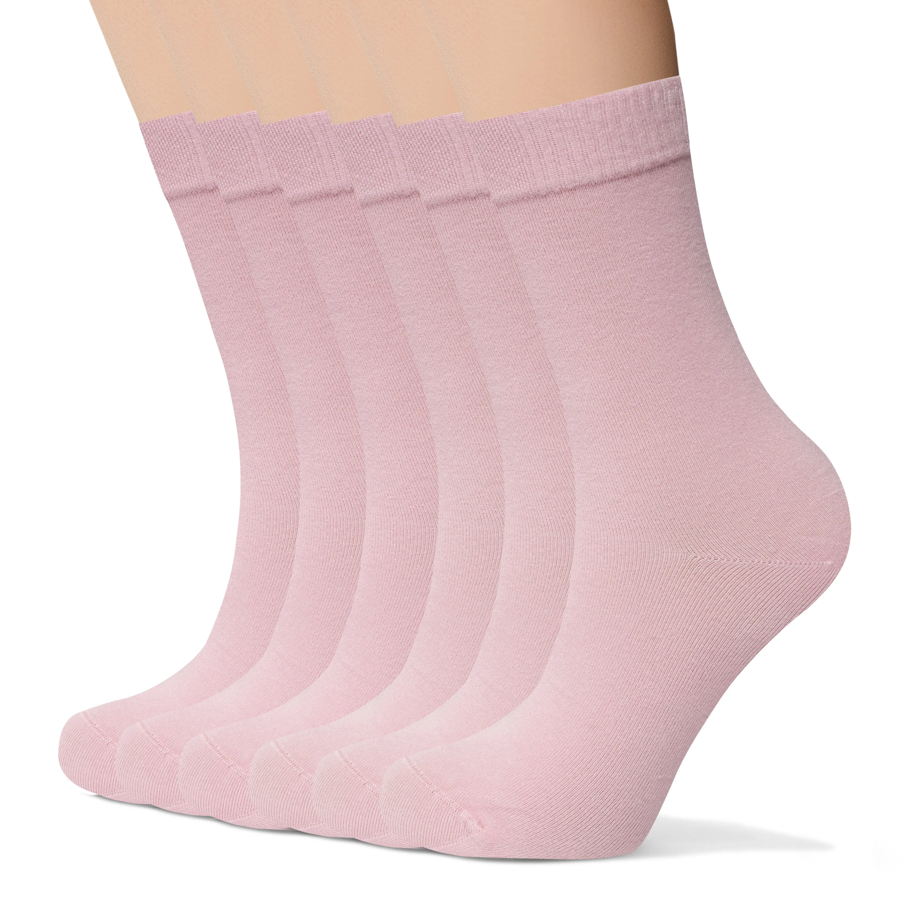 Womens Bamboo Dress Socks | Mid-Calf Crew Length | 6 Pack