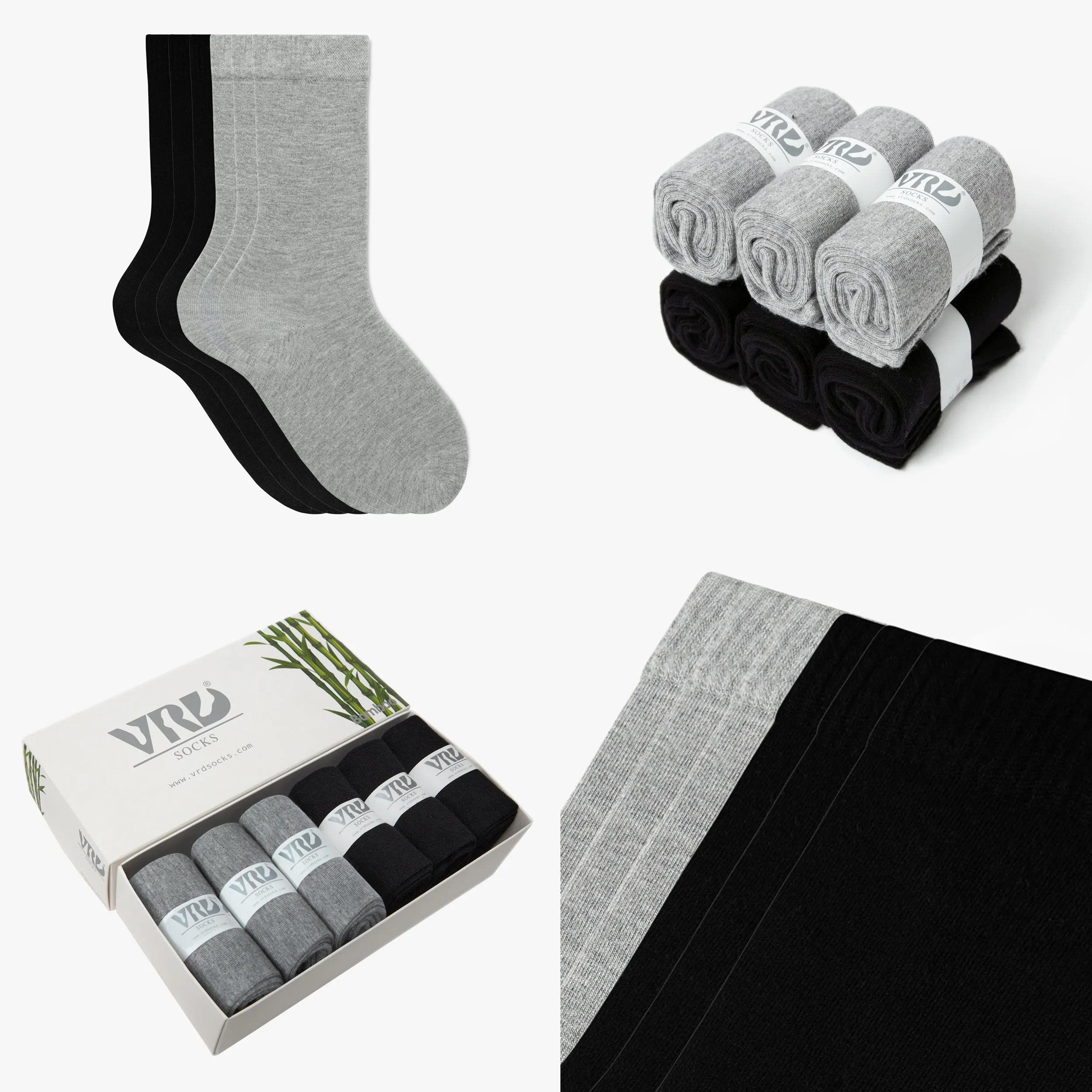 Womens Bamboo Dress Socks | Mid-Calf Crew Length | 6 Pack