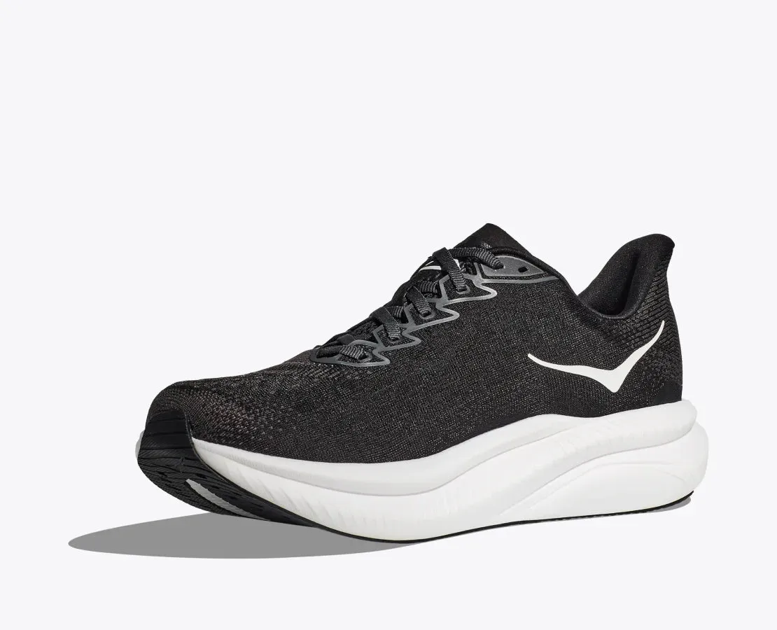 Women's HOKA Mach 6 Running Shoe in Black / White