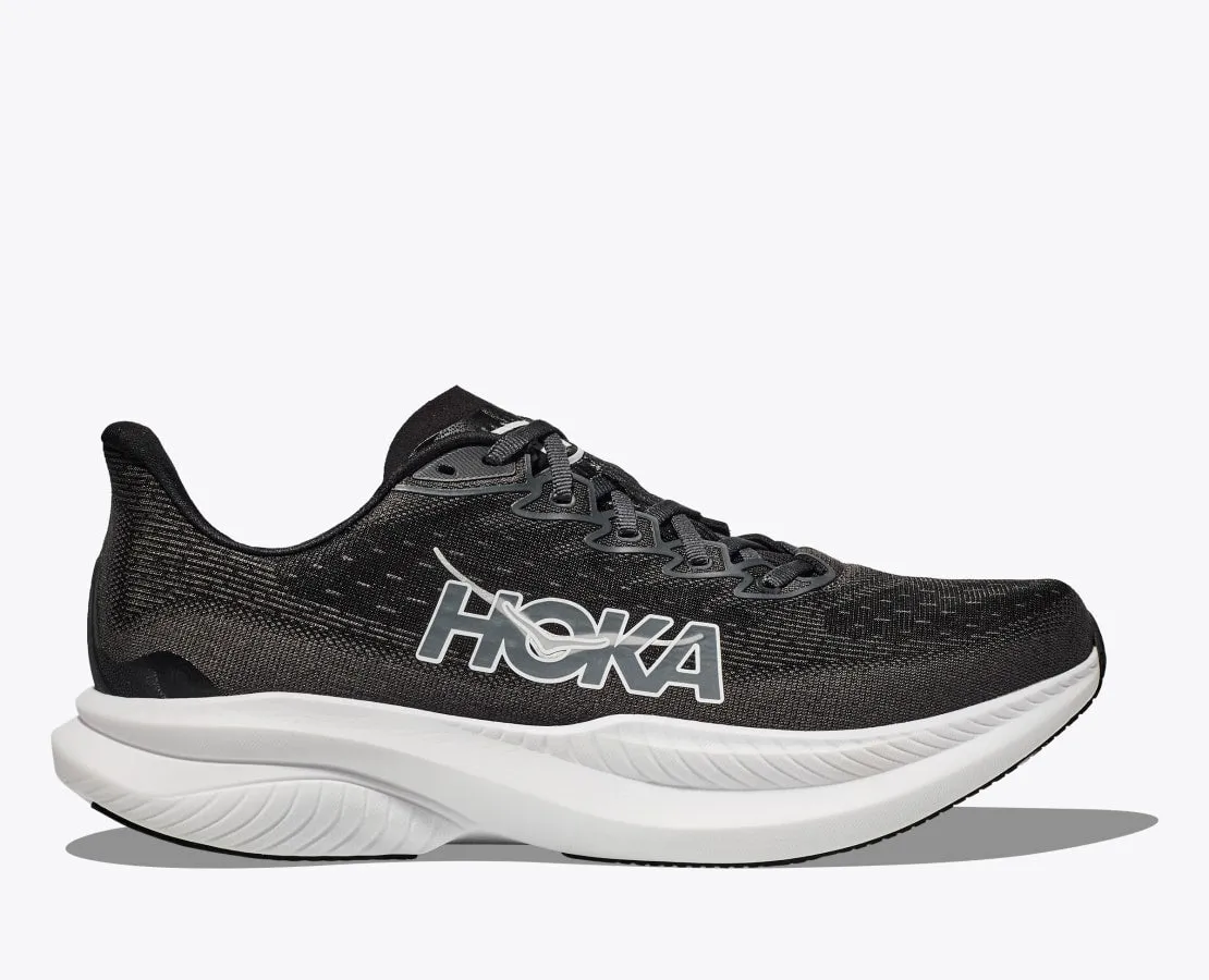 Women's HOKA Mach 6 Running Shoe in Black / White