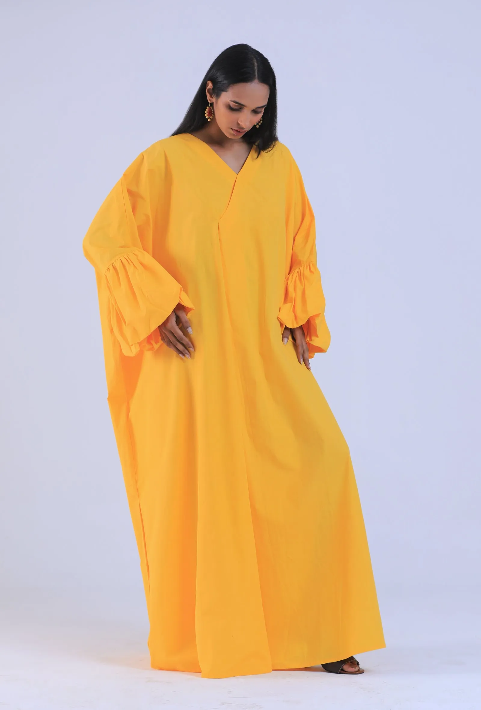 Yellow Cotton Kaftan