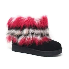 Yoki Womens Comet-13 Short Boot With multi Ugg Fur