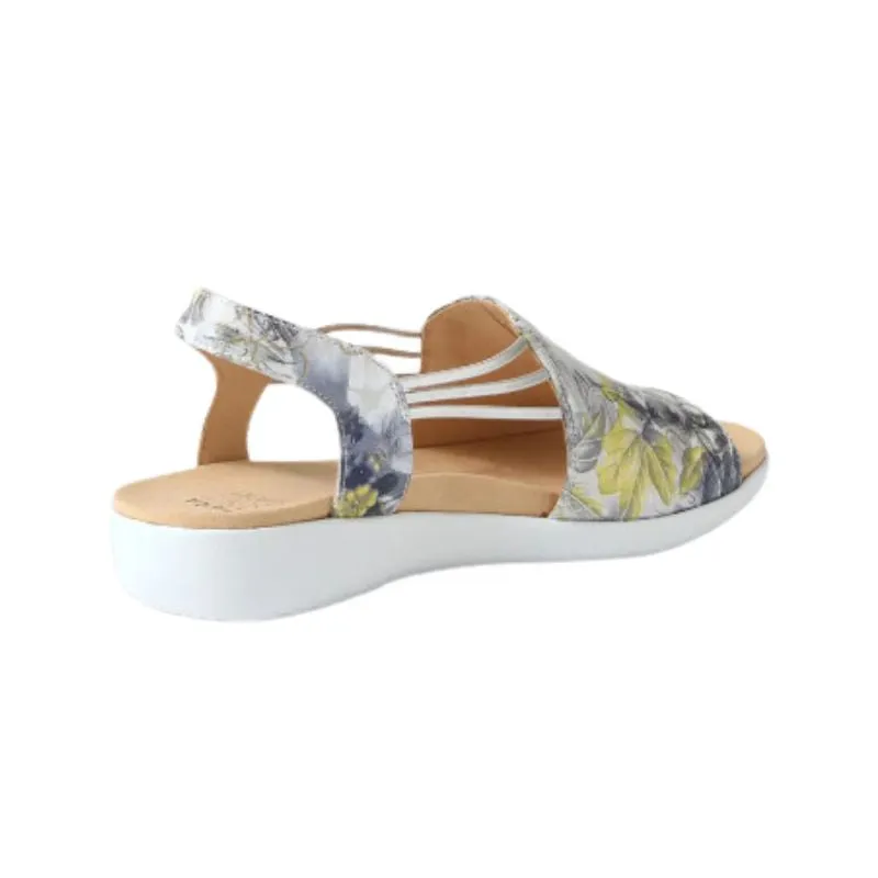 Ziera Udhays Navy & Silver Floral Women's Sandals